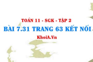 Bài 7.31 trang 63 Toán 11 Kết nối tri thức Tập 2